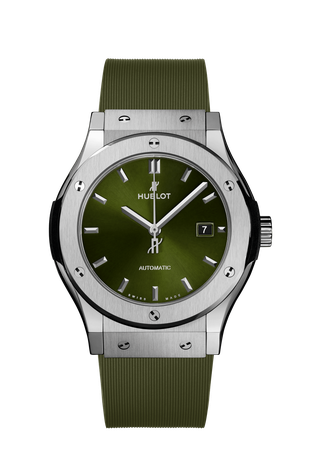 Men's watch / unisex HUBLOT, Classic Fusion Titanium Green / 42mm, SKU: 542.NX.8970.RX | watchphilosophy.co.uk