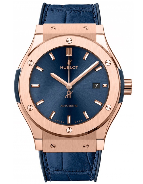 Men's watch / unisex HUBLOT, Classic Fusion King Gold Blue / 42mm, SKU: 542.OX.7180.LR | watchphilosophy.co.uk
