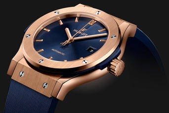 Men's watch / unisex HUBLOT, Classic Fusion King Gold Blue / 42mm, SKU: 542.OX.7180.RX | watchphilosophy.co.uk