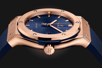 Men's watch / unisex HUBLOT, Classic Fusion King Gold Blue / 42mm, SKU: 542.OX.7180.RX | watchphilosophy.co.uk