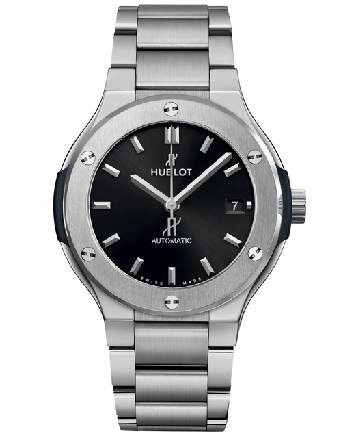 Men's watch / unisex HUBLOT, Classic Fusion Titanium Bracelet / 38mm, SKU: 568.NX.1470.NX | watchphilosophy.co.uk