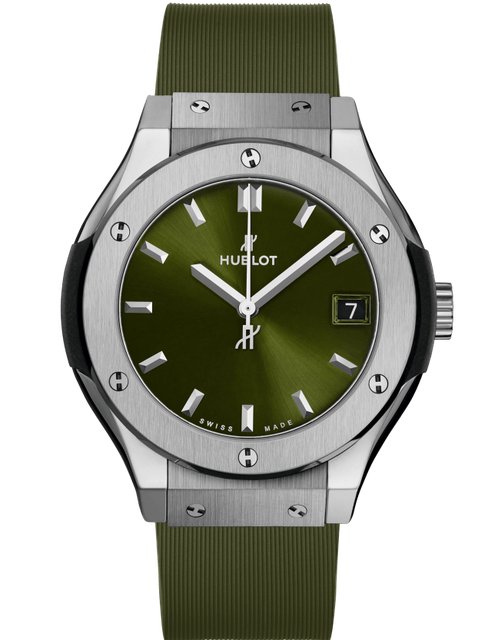 Ladies' watch HUBLOT, Classic Fusion Titanium Green / 33mm, SKU: 581.NX.8970.RX | watchphilosophy.co.uk