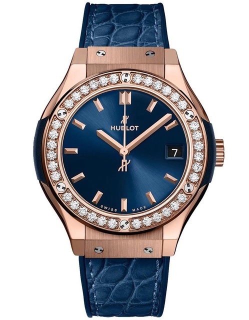 Ladies' watch HUBLOT, Classic Fusion King Gold Blue / 33mm, SKU: 581.OX.7180.LR.1104 | watchphilosophy.co.uk