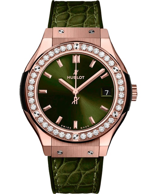 Ladies' watch HUBLOT, Classic Fusion King Gold Green / 33mm, SKU: 581.OX.8980.LR.1104 | watchphilosophy.co.uk