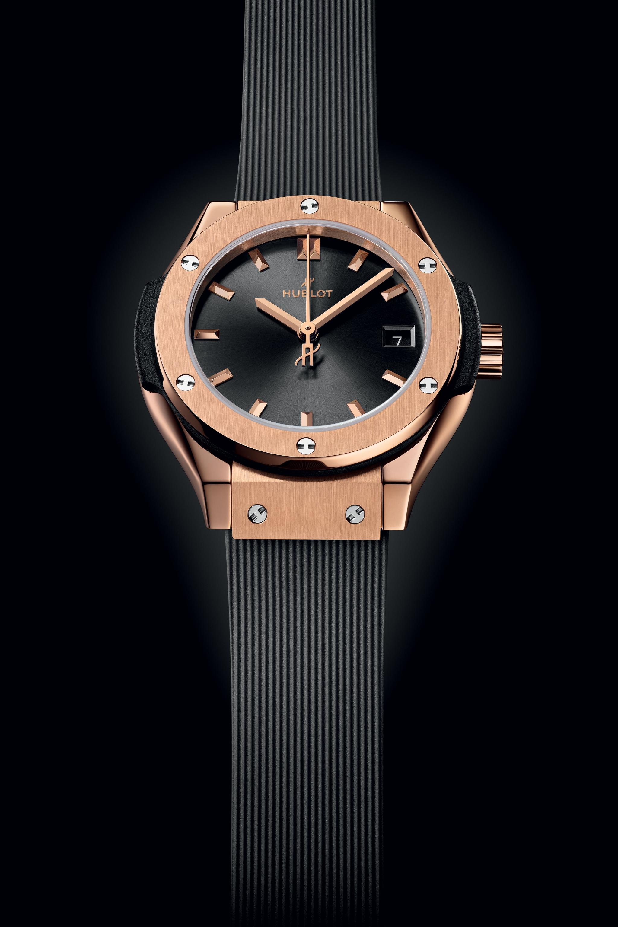 Ladies' watch HUBLOT, Classic Fusion King Gold Grey / 29mm, SKU: 591.OX.7080.RX | watchphilosophy.co.uk