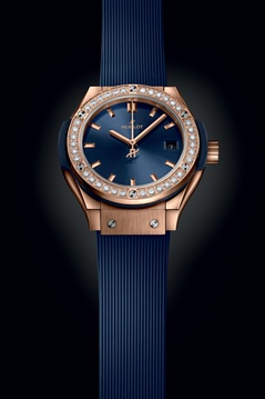 Ladies' watch HUBLOT, Classic Fusion King Gold Blue Diamonds / 29mm, SKU: 591.OX.7180.RX.1204 | watchphilosophy.co.uk