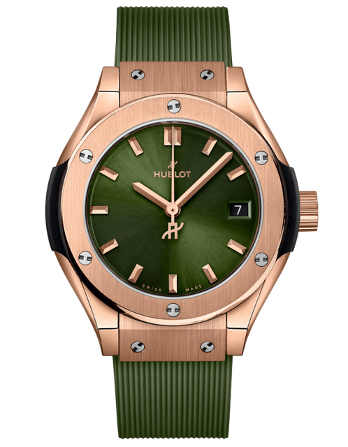 Ladies' watch HUBLOT, Classic Fusion King Gold Green / 29mm, SKU: 591.OX.8980.RX | watchphilosophy.co.uk