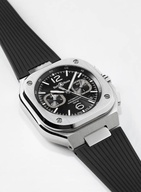 Men's watch / unisex  BELL & ROSS, BR 05 Chrono Black Steel / 42mm, SKU: BR05C-BL-ST/SRB | watchphilosophy.co.uk
