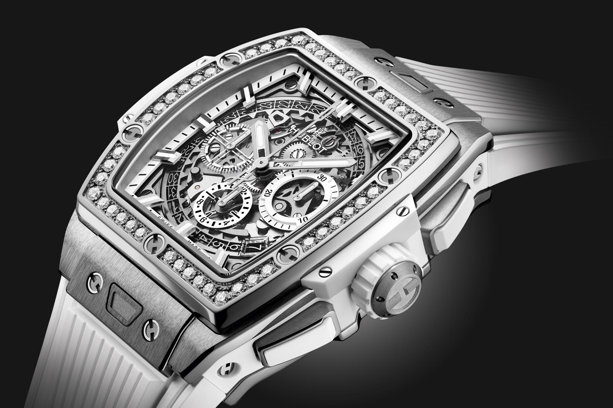 Men's watch / unisex HUBLOT, Spirit of Big Bang Titanium White Diamonds / 42mm, SKU: 642.NE.2010.RW.1204 | watchphilosophy.co.uk