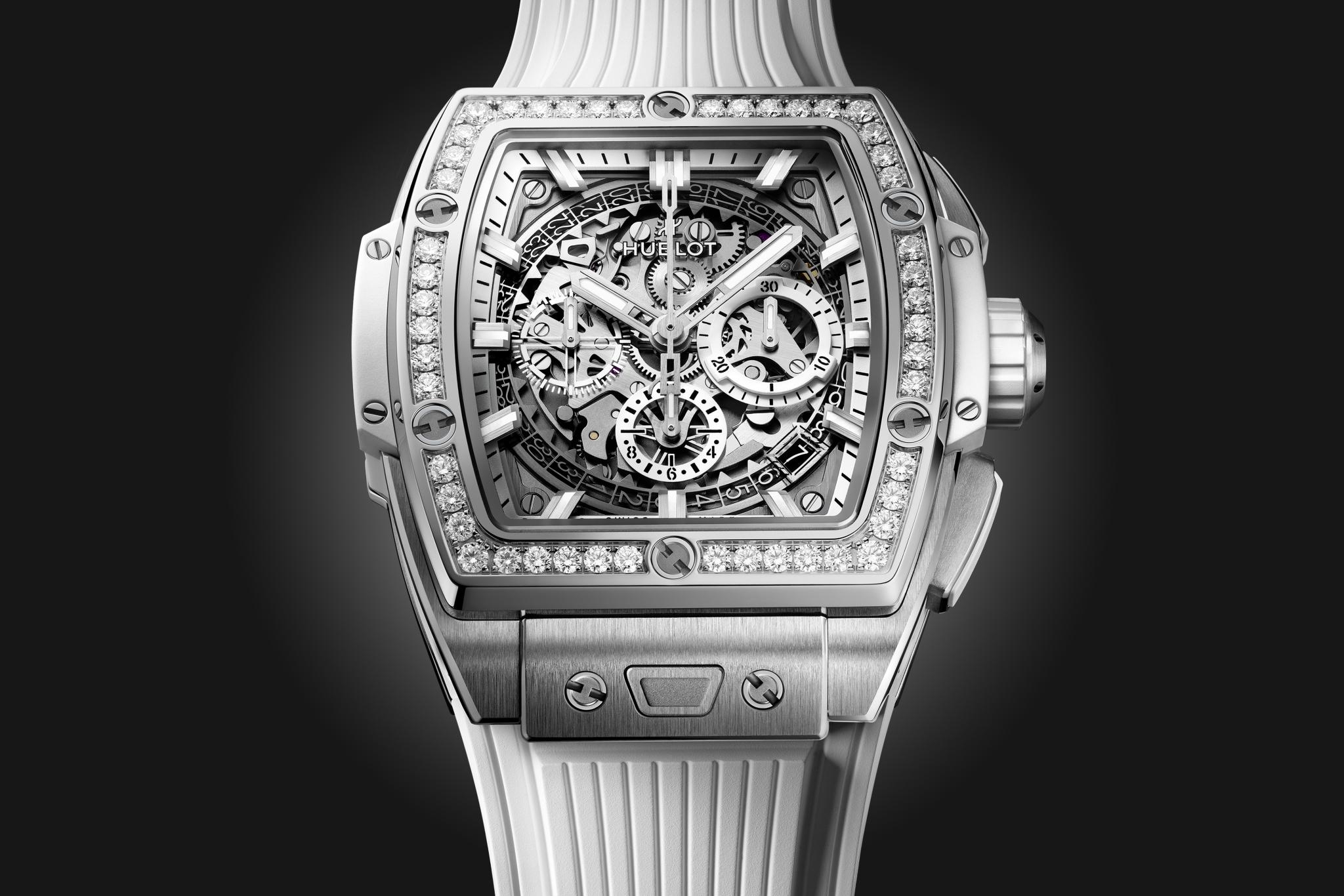 Men's watch / unisex HUBLOT, Spirit of Big Bang Titanium White Diamonds / 42mm, SKU: 642.NE.2010.RW.1204 | watchphilosophy.co.uk