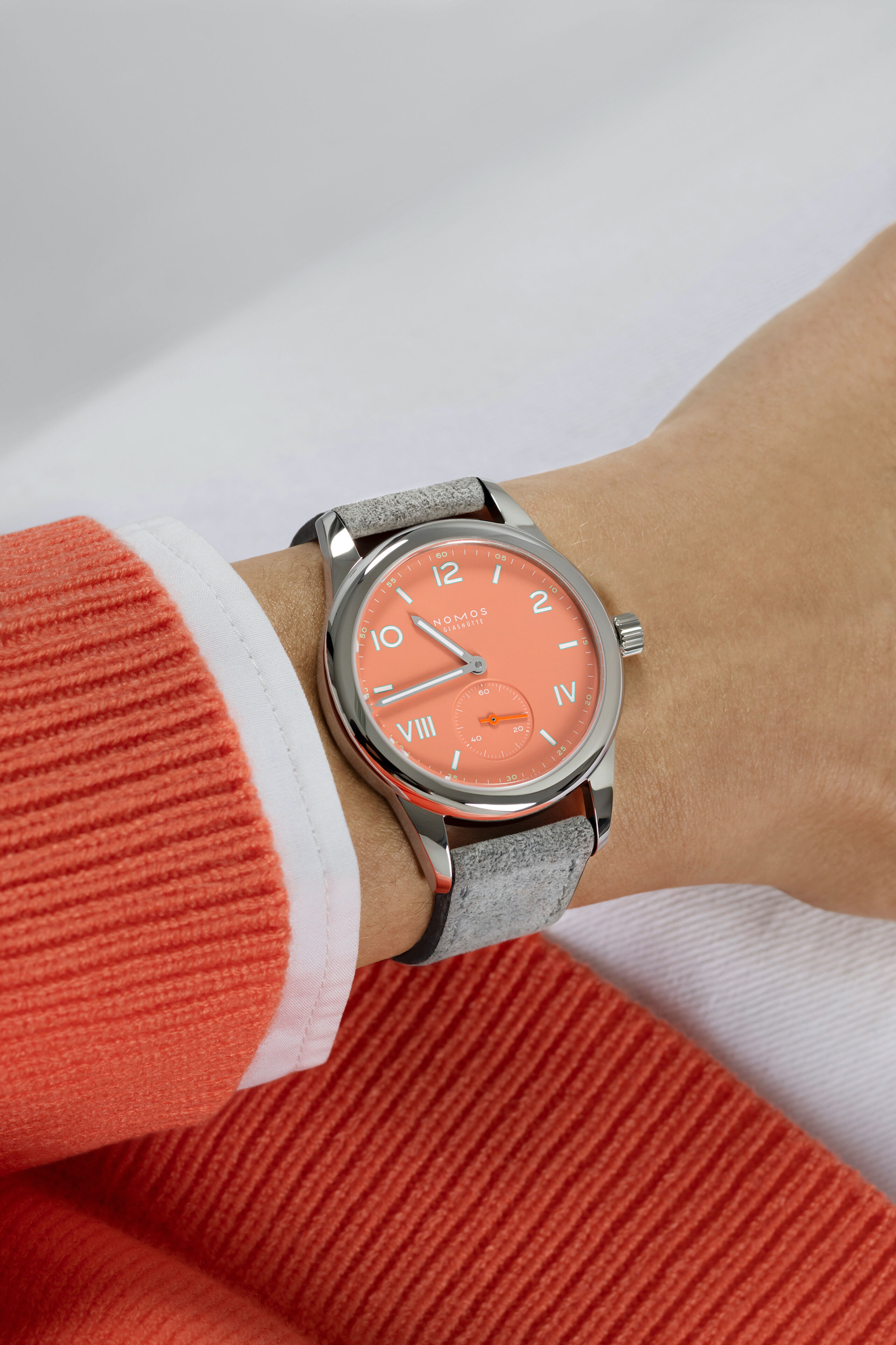 Men's watch / unisex NOMOS GLASHÜTTE, Club Campus Cream Coral / 36mm, SKU: 714.GB | watchphilosophy.co.uk