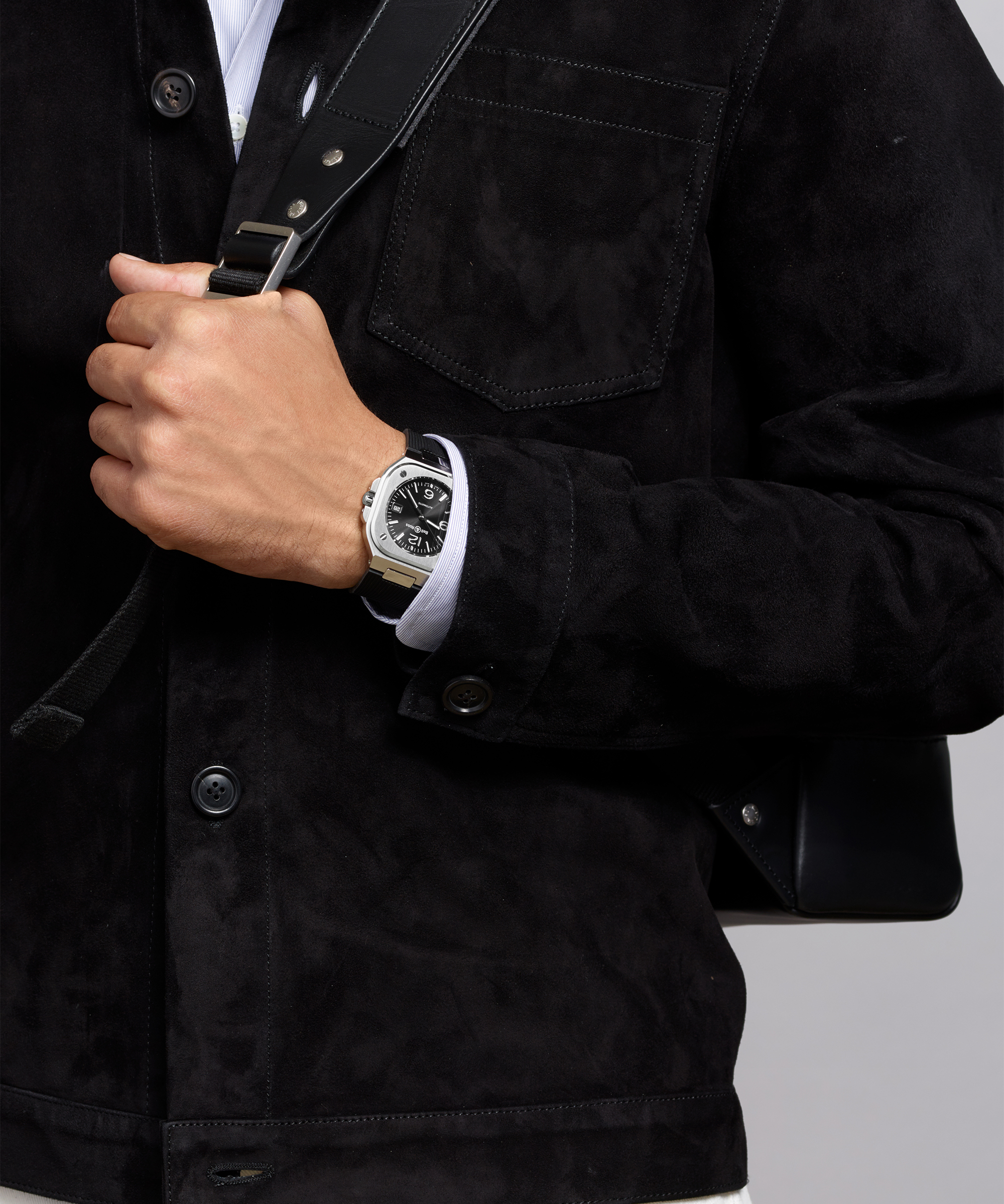 Men's watch / unisex  BELL & ROSS, BR 05 Black Steel / 40mm, SKU: BR05A-BL-ST/SRB | watchphilosophy.co.uk