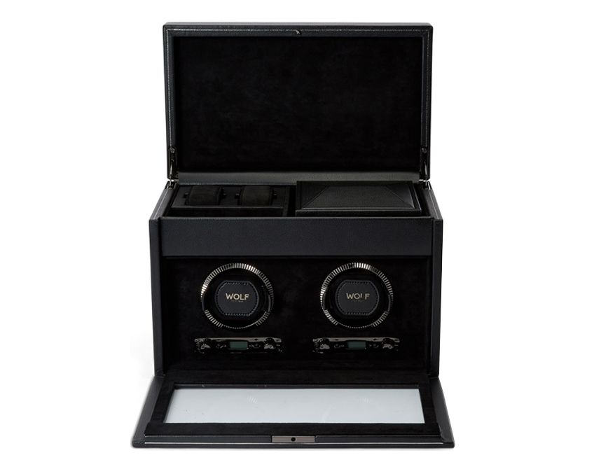 WOLF 1834, British Racing Double Watch Winder With Storage, SKU: 792202 | watchphilosophy.co.uk