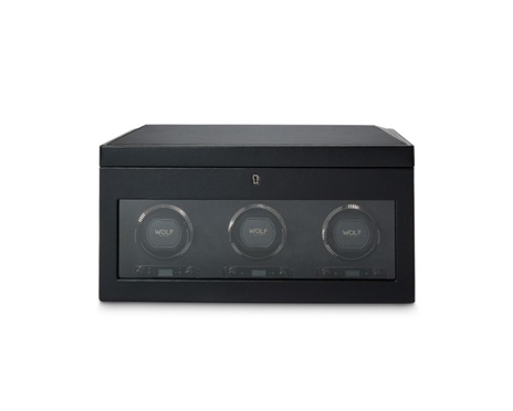 WOLF 1834, British Racing Triple Watch Winder With Storage, SKU: 792302 | watchphilosophy.co.uk