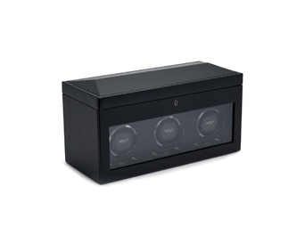 WOLF 1834, British Racing Triple Watch Winder With Storage, SKU: 792302 | watchphilosophy.co.uk