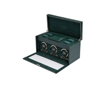 WOLF 1834, British Racing Triple Watch Winder With Storage, SKU: 792341 | watchphilosophy.co.uk