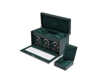 WOLF 1834, British Racing Triple Watch Winder With Storage, SKU: 792341 | watchphilosophy.co.uk