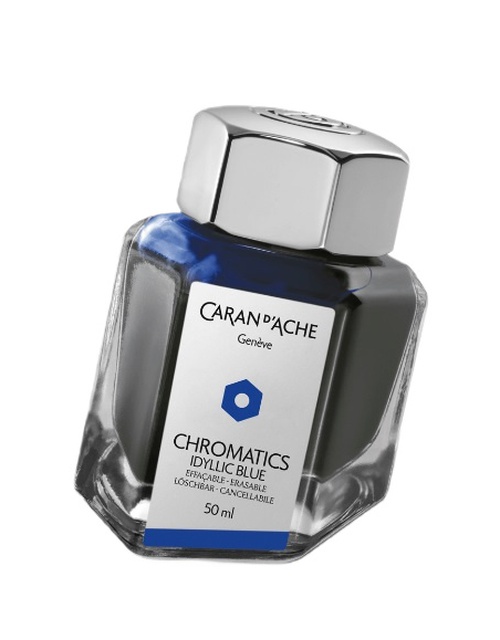 CARAN D’ACHE, Chromatics Idyllic Blue Ink Bottle 50 ml, SKU: 8011.140 | watchphilosophy.co.uk