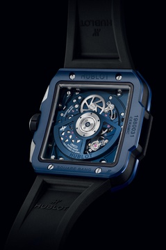 Men's watch / unisex HUBLOT, Square Bang Unico Blue Ceramic / 42mm, SKU: 821.EX.5170.RX | watchphilosophy.co.uk