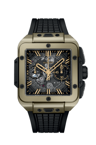 Men's watch / unisex HUBLOT, Square Bang Unico Magic Gold / 42mm, SKU: 821.MX.0130.RX | watchphilosophy.co.uk