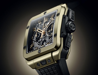 Men's watch / unisex HUBLOT, Square Bang Unico Magic Gold / 42mm, SKU: 821.MX.0130.RX | watchphilosophy.co.uk