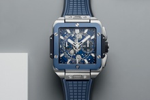 Men's watch / unisex HUBLOT, Square Bang Unico Titanium Blue Ceramic / 42mm, SKU: 821.NL.5170.RX | watchphilosophy.co.uk