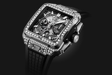 Men's watch / unisex HUBLOT, Square Bang Unico Titanium Pave / 42mm, SKU: 821.NX.0170.RX.1604 | watchphilosophy.co.uk