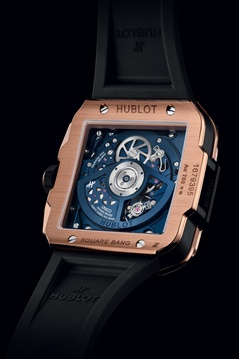Men's watch / unisex HUBLOT, Square Bang Unico King Gold Blue Ceramic / 42mm, SKU: 821.OL.5180.RX | watchphilosophy.co.uk