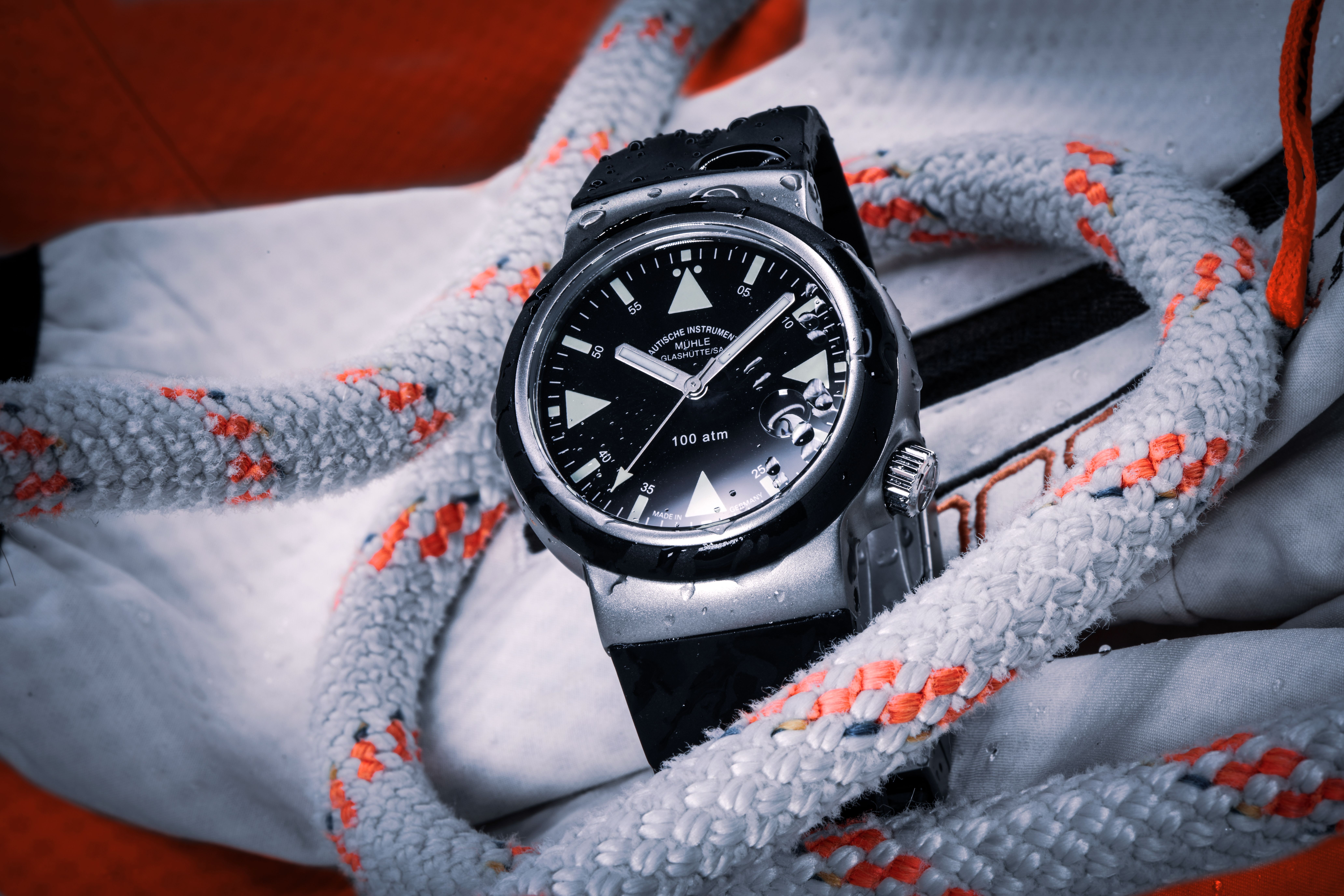 Men's watch / unisex MÜHLE-GLASHÜTTE, S.A.R. Rescue-Timer / 42 mm, SKU: M1-41-03-KB | watchphilosophy.co.uk