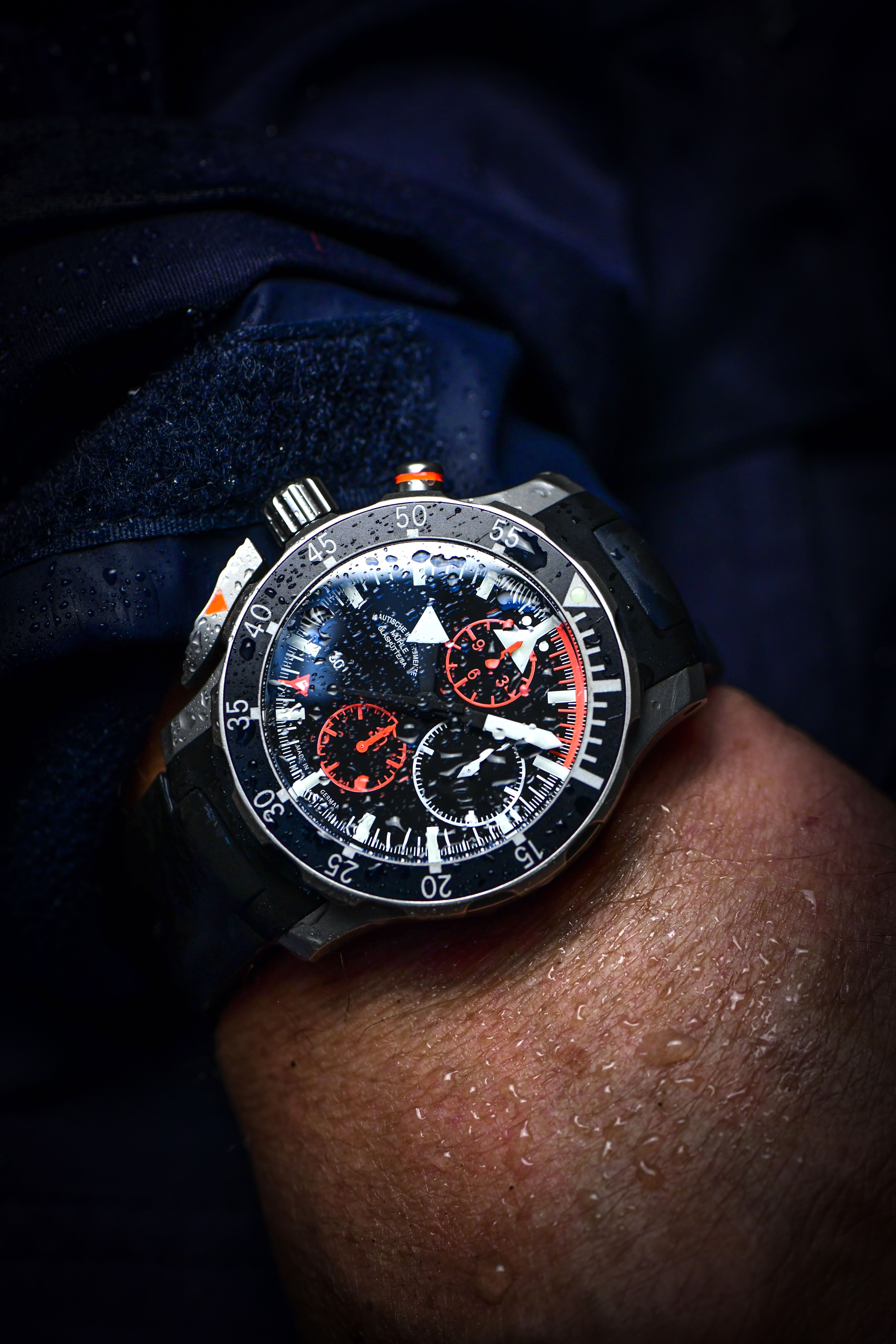 Men's watch / unisex MÜHLE-GLASHÜTTE, S.A.R. Flieger-Chronograph / 45 mm, SKU: M1-41-33-KB | watchphilosophy.co.uk