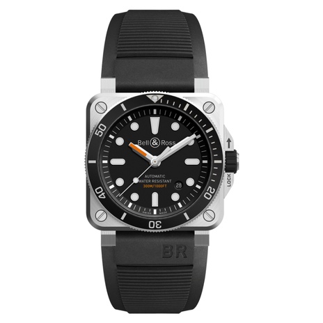 Men's watch / unisex BELL & ROSS, BR 03-92 Diver / 42mm, SKU: BR0392-D-BL-ST/SRB | watchphilosophy.co.uk