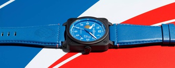 Men's watch / unisex BELL & ROSS, BR 03-92 Patrouille de France 70th Anniversary / 42mm, SKU: BR0392-PAF7-CE/SCA | watchphilosophy.co.uk