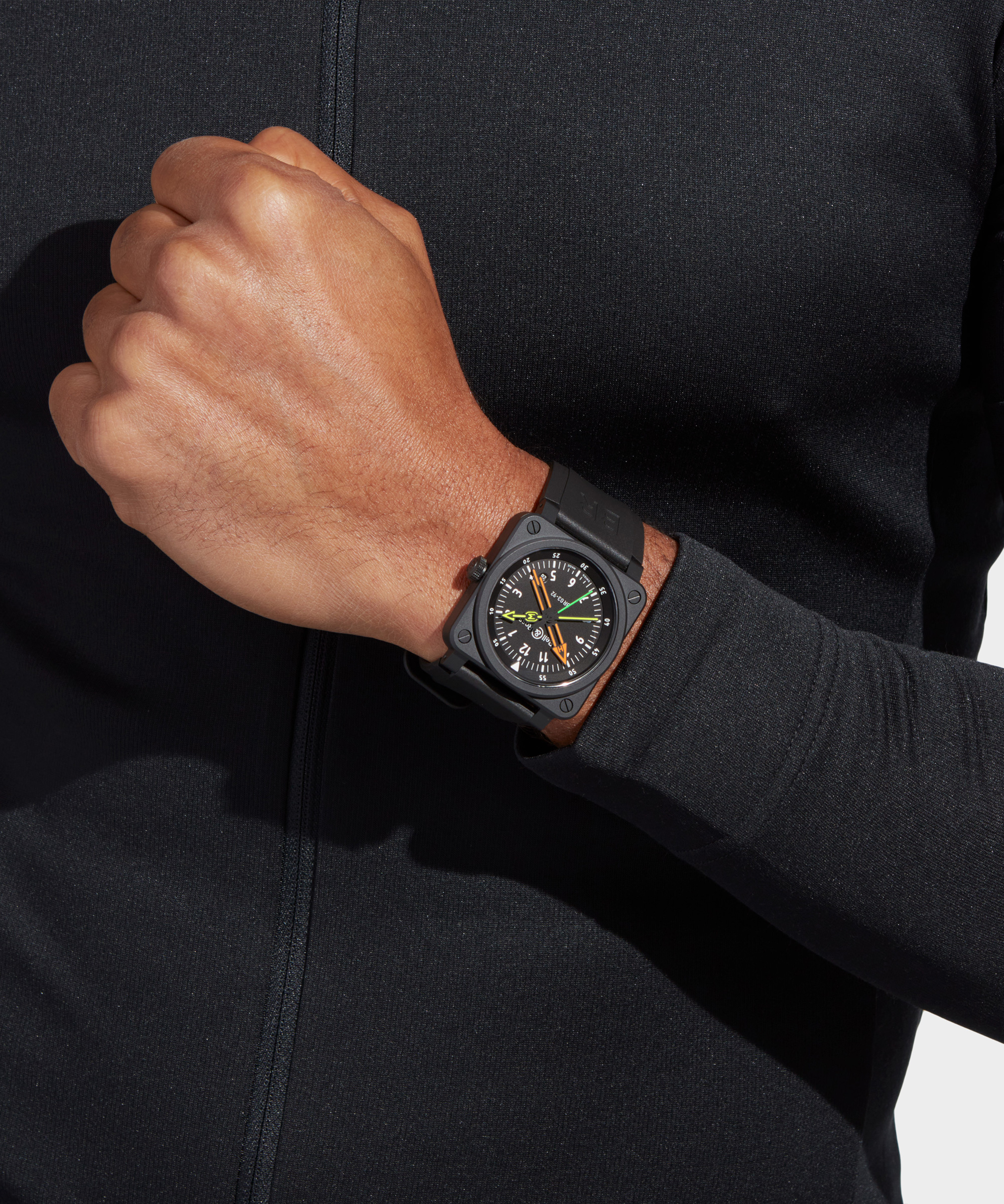 Men's watch / unisex BELL & ROSS, BR 03-92 Radiocompass / 42mm, SKU: BR0392-RCO-CE/SRB | watchphilosophy.co.uk
