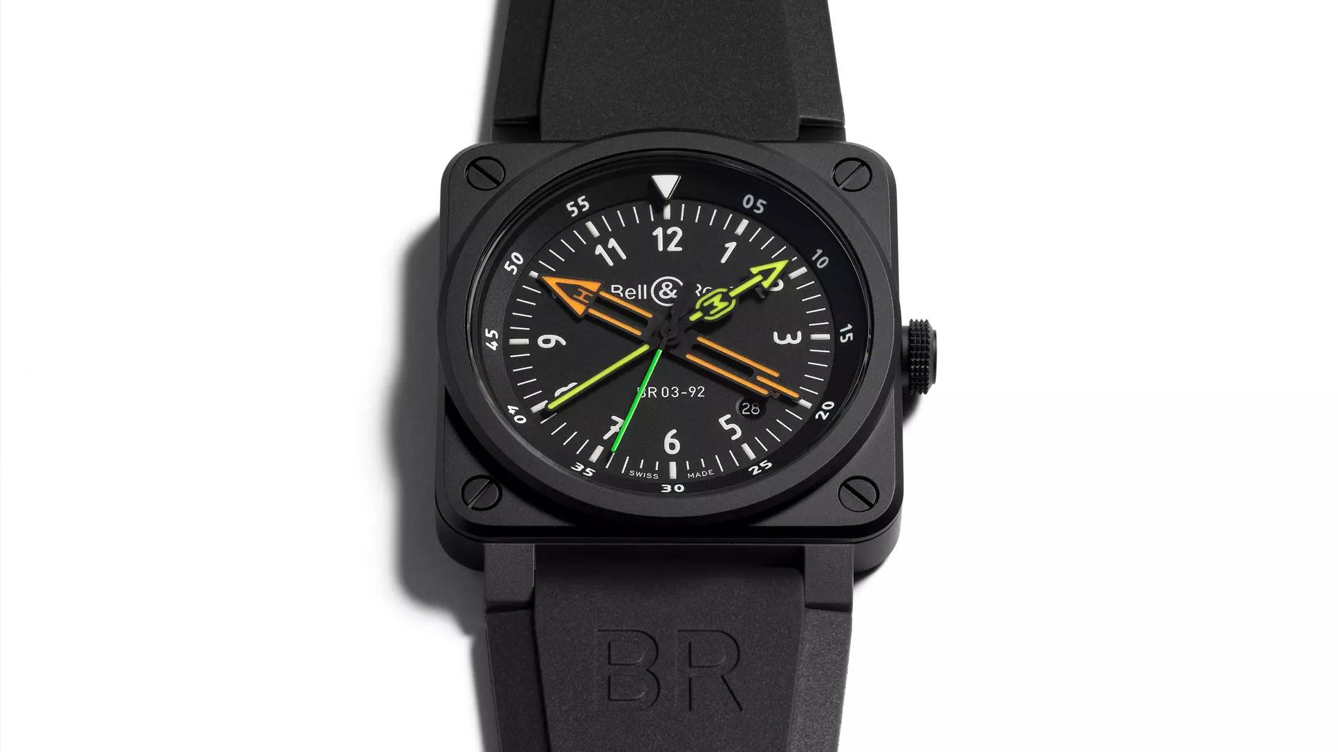 Men's watch / unisex  BELL & ROSS, BR 03-92 Radiocompass / 42mm, SKU: BR0392-RCO-CE/SRB | watchphilosophy.co.uk
