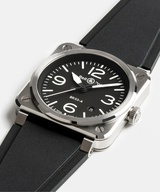 Men's watch / unisex  BELL & ROSS, BR 03 Black Steel / 41mm, SKU: BR03A-BL-ST/SRB | watchphilosophy.co.uk