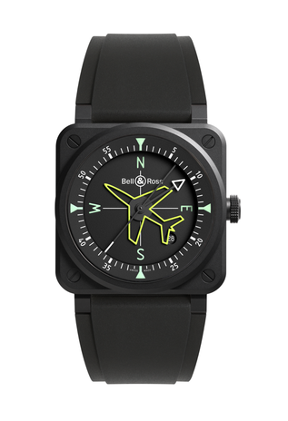 Men's watch / unisex BELL & ROSS, BR 03 Gyrocompass / 41mm, SKU: BR03A-CPS-CE/SRB | watchphilosophy.co.uk