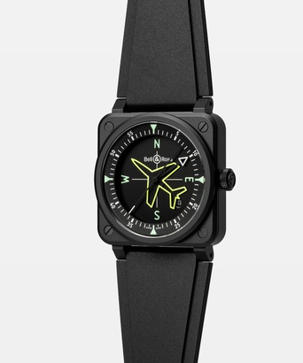 Men's watch / unisex BELL & ROSS, BR 03 Gyrocompass / 41mm, SKU: BR03A-CPS-CE/SRB | watchphilosophy.co.uk