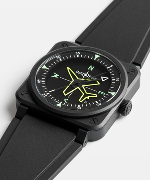 Men's watch / unisex BELL & ROSS, BR 03 Gyrocompass / 41mm, SKU: BR03A-CPS-CE/SRB | watchphilosophy.co.uk