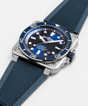 Men's watch / unisex  BELL & ROSS, BR-03 Diver Blue Steel / 42mm, SKU: BR03A-D-BLU-ST/SRB | watchphilosophy.co.uk