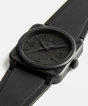 Men's watch / unisex BELL & ROSS, BR 03 Phantom / 41mm, SKU: BR03A-PH-CE/SRB | watchphilosophy.co.uk