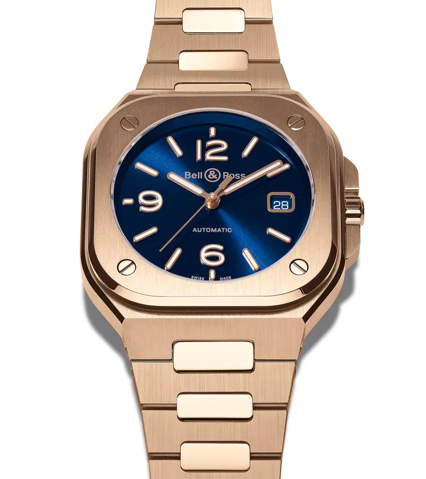 Men's watch / unisex  BELL & ROSS, BR 05 Blue Gold / 40mm, SKU: BR05A-BLU-PG/SPG | watchphilosophy.co.uk