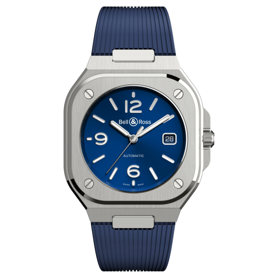 Men's watch / unisex BELL & ROSS, BR 05 Blue Steel / 40mm, SKU: BR05A-BLU-ST/SRB | watchphilosophy.co.uk