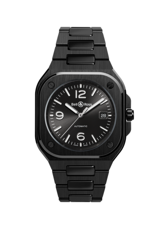 Men's watch / unisex BELL & ROSS, BR 05 Black Ceramic / 41mm, SKU: BR05A-BL-CE/SCE | watchphilosophy.co.uk