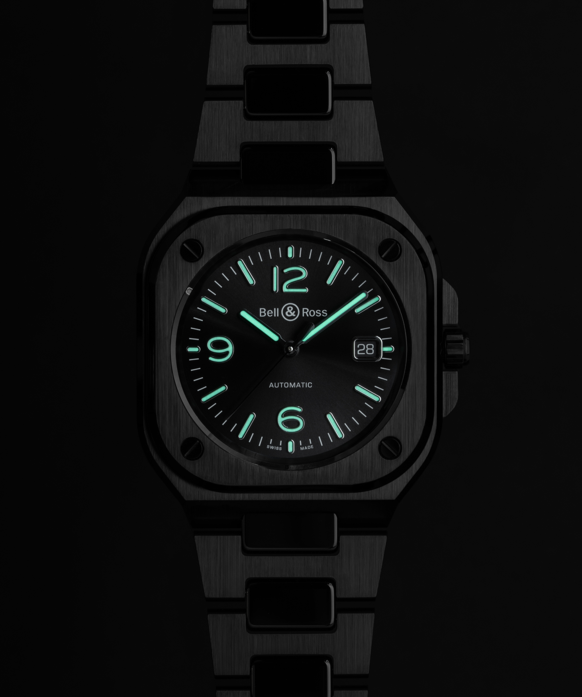 Men's watch / unisex BELL & ROSS, BR 05 Black Ceramic / 41mm, SKU: BR05A-BL-CE/SCE | watchphilosophy.co.uk