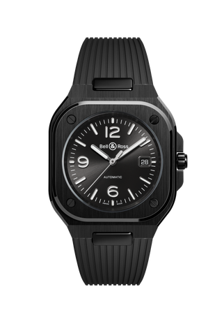 Men's watch / unisex BELL & ROSS, BR 05 Black Ceramic / 41mm, SKU: BR05A-BL-CE/SRB | watchphilosophy.co.uk