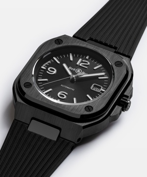 Men's watch / unisex BELL & ROSS, BR 05 Black Ceramic / 41mm, SKU: BR05A-BL-CE/SRB | watchphilosophy.co.uk