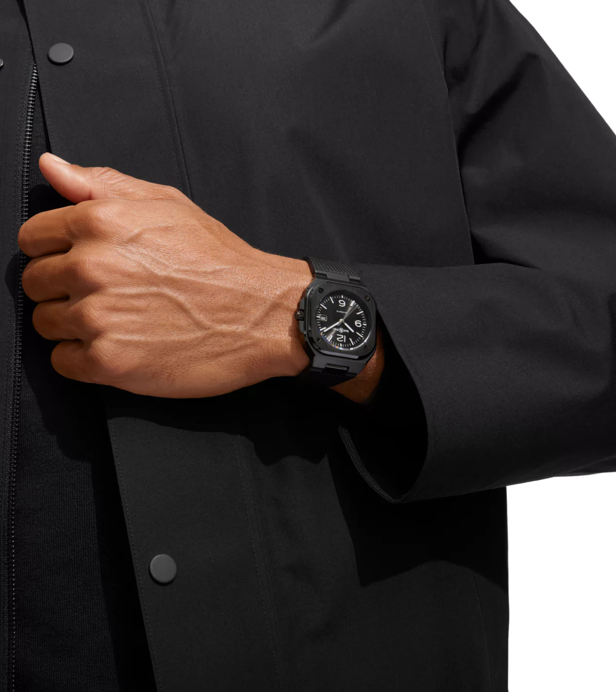 Men's watch / unisex BELL & ROSS, BR 05 Black Ceramic / 41mm, SKU: BR05A-BL-CE/SRB | watchphilosophy.co.uk