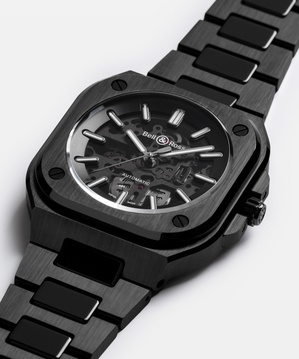 Men's watch / unisex BELL & ROSS, BR 05 Skeleton Black Ceramic / 41mm, SKU: BR05A-BL-SK-CE/SCE | watchphilosophy.co.uk