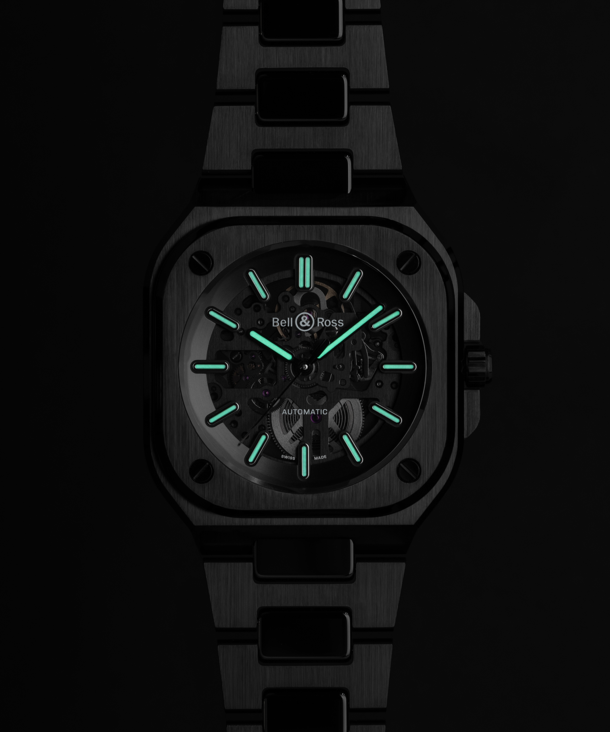 Men's watch / unisex BELL & ROSS, BR 05 Skeleton Black Ceramic / 41mm, SKU: BR05A-BL-SK-CE/SCE | watchphilosophy.co.uk