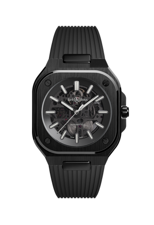 Men's watch / unisex BELL & ROSS, BR 05 Skeleton Black Ceramic / 41mm, SKU: BR05A-BL-SK-CE/SRB | watchphilosophy.co.uk